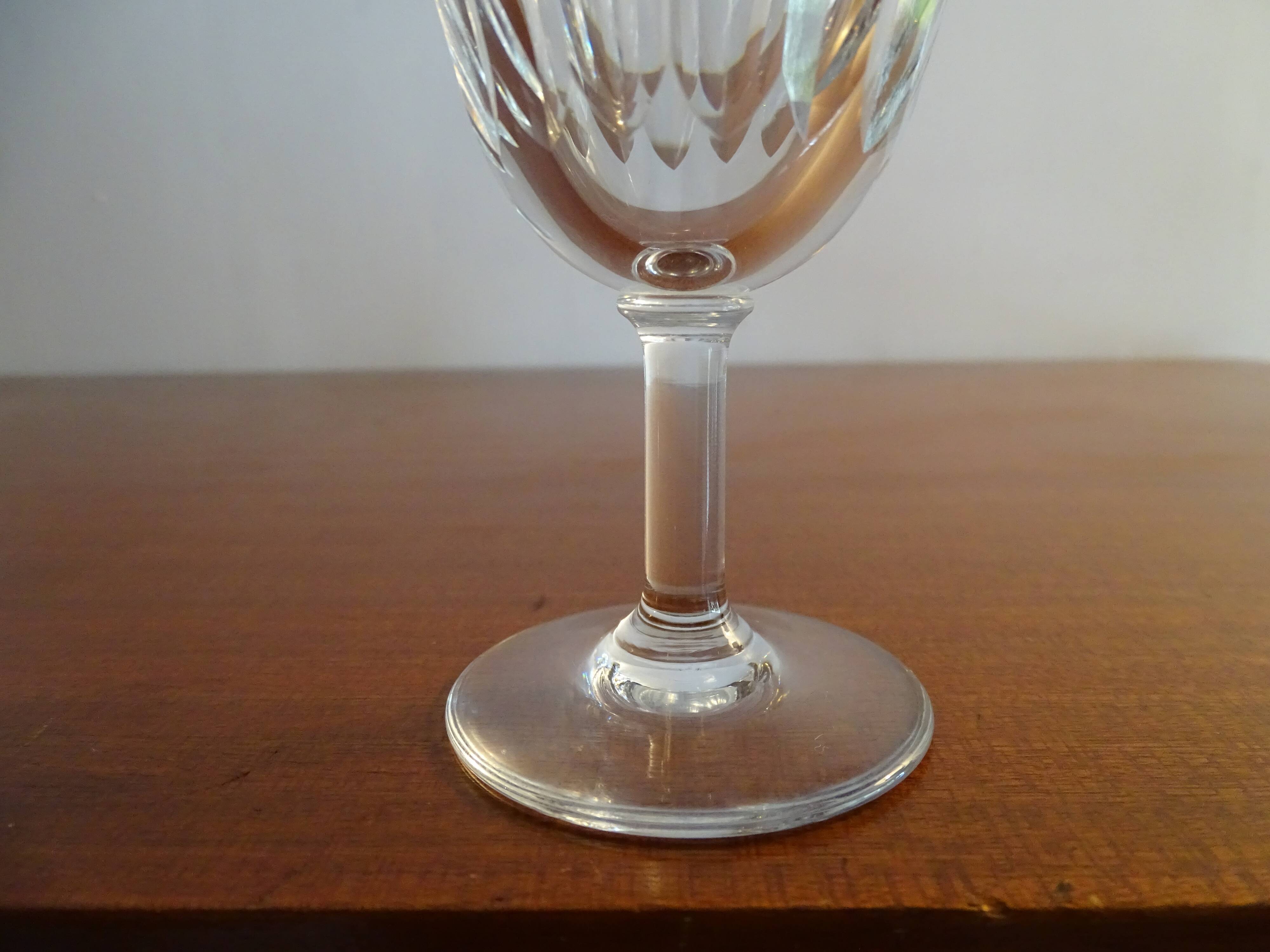 2 old white wine glasses Baccarat crystal model CASSINO - 12 cm
