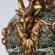 Cassolette, covered vase in green marble, head of rams, LouisXV XIXX