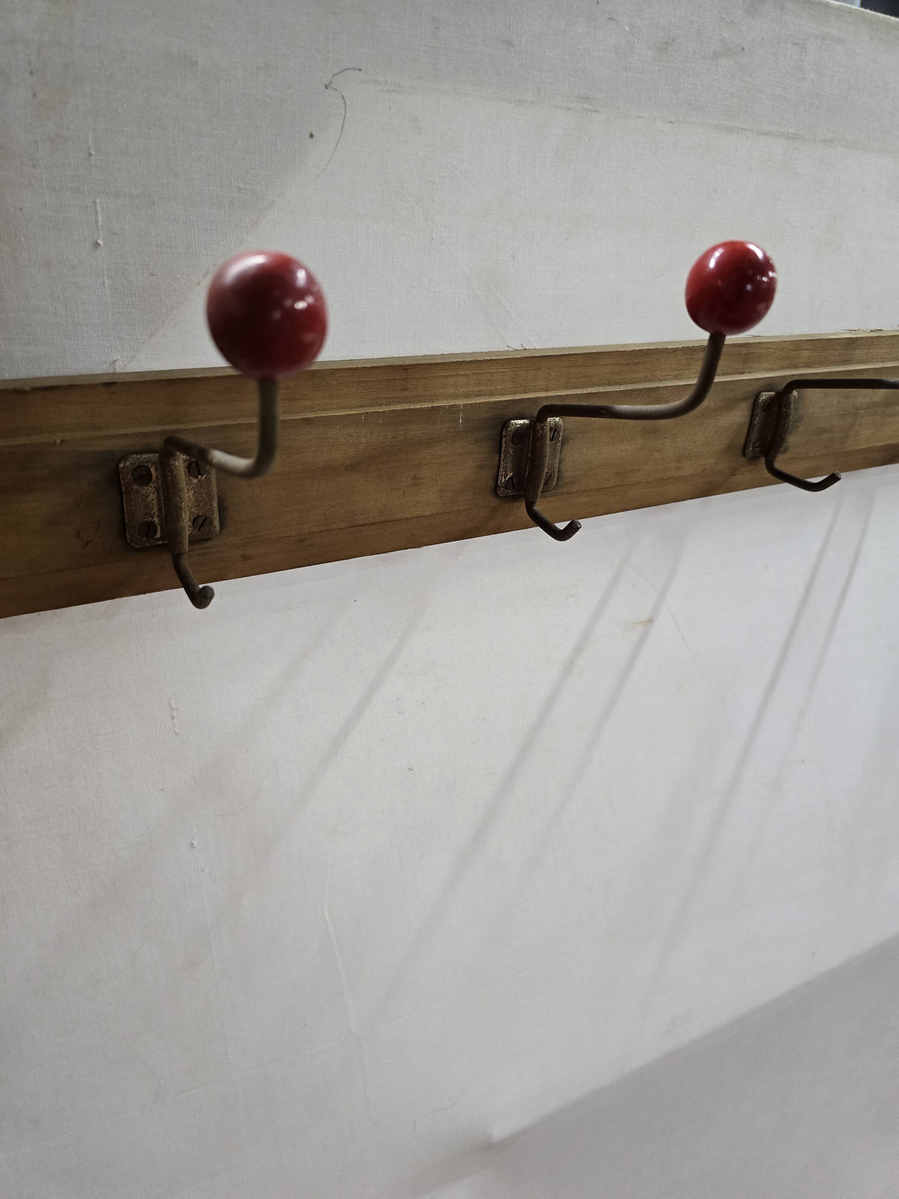 1960s school coat rack with 10 hooks