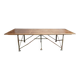 Large industrial table made of metal and beech.