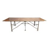 Large industrial table made of metal and beech.