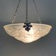 Suspension basin in glass paste Art Deco 1 Fire Sousman Lille with floral motifs