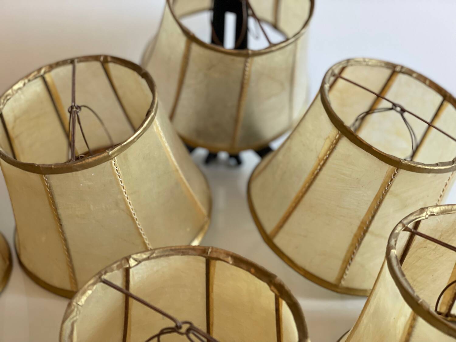 7 leather lampshades, 1960-1970