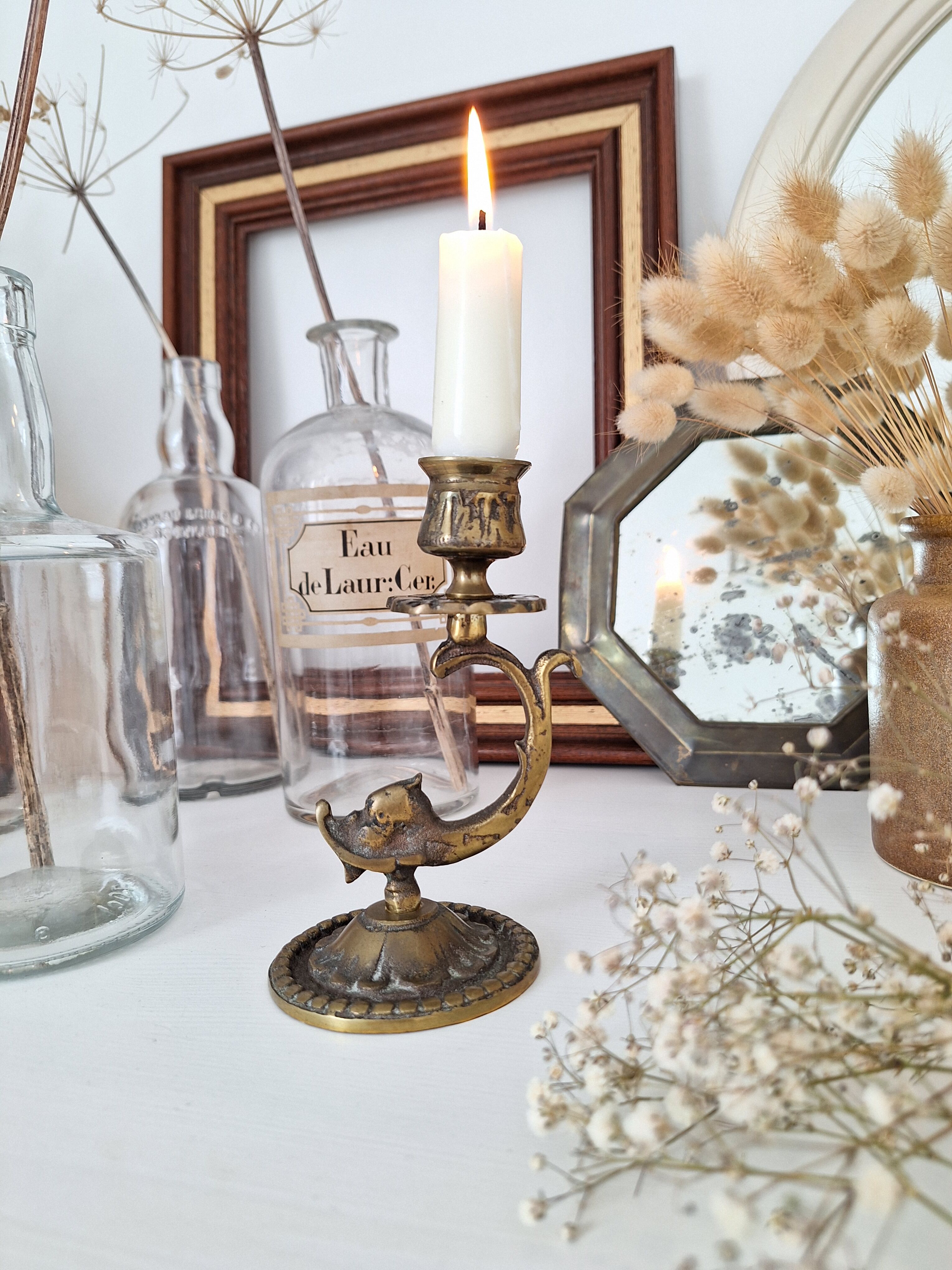 Vintage brass candle holder