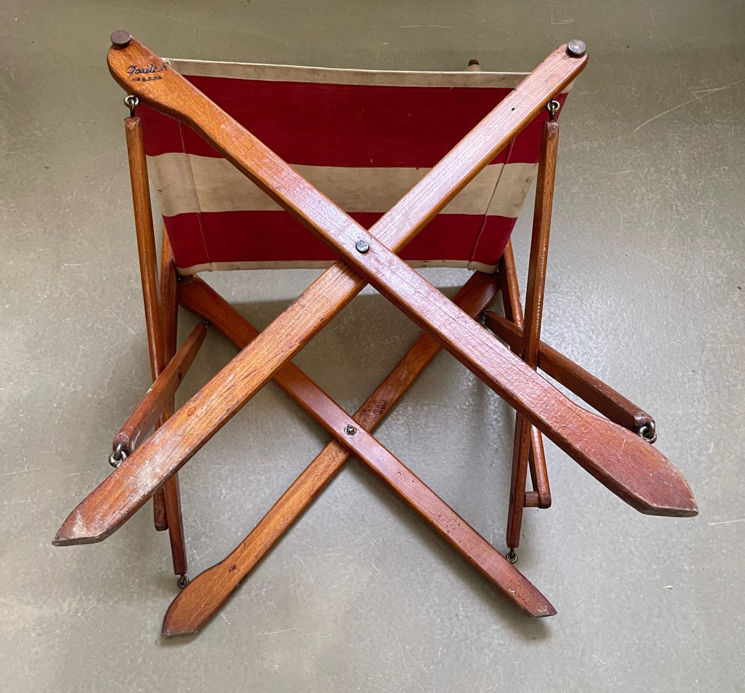 Authentic French outdoor terrace set, 5 chairs and table