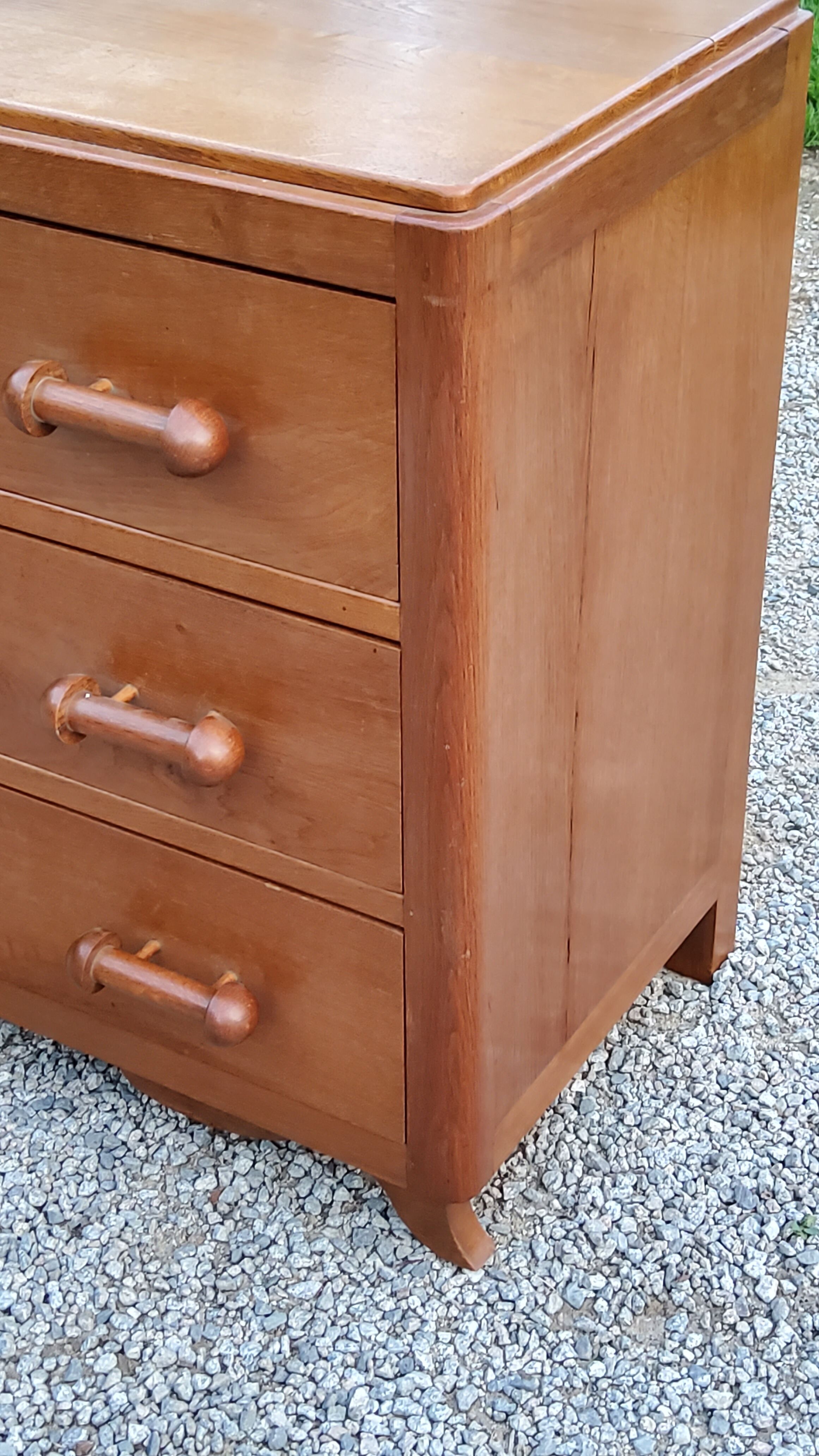 Vintage chest of drawers from the 50s solid oak 3 drawers