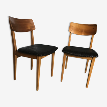 Pair of vintage Scandinavian chairs 1960's