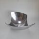 Asymmetrical aluminium fruit dish from the 90s.