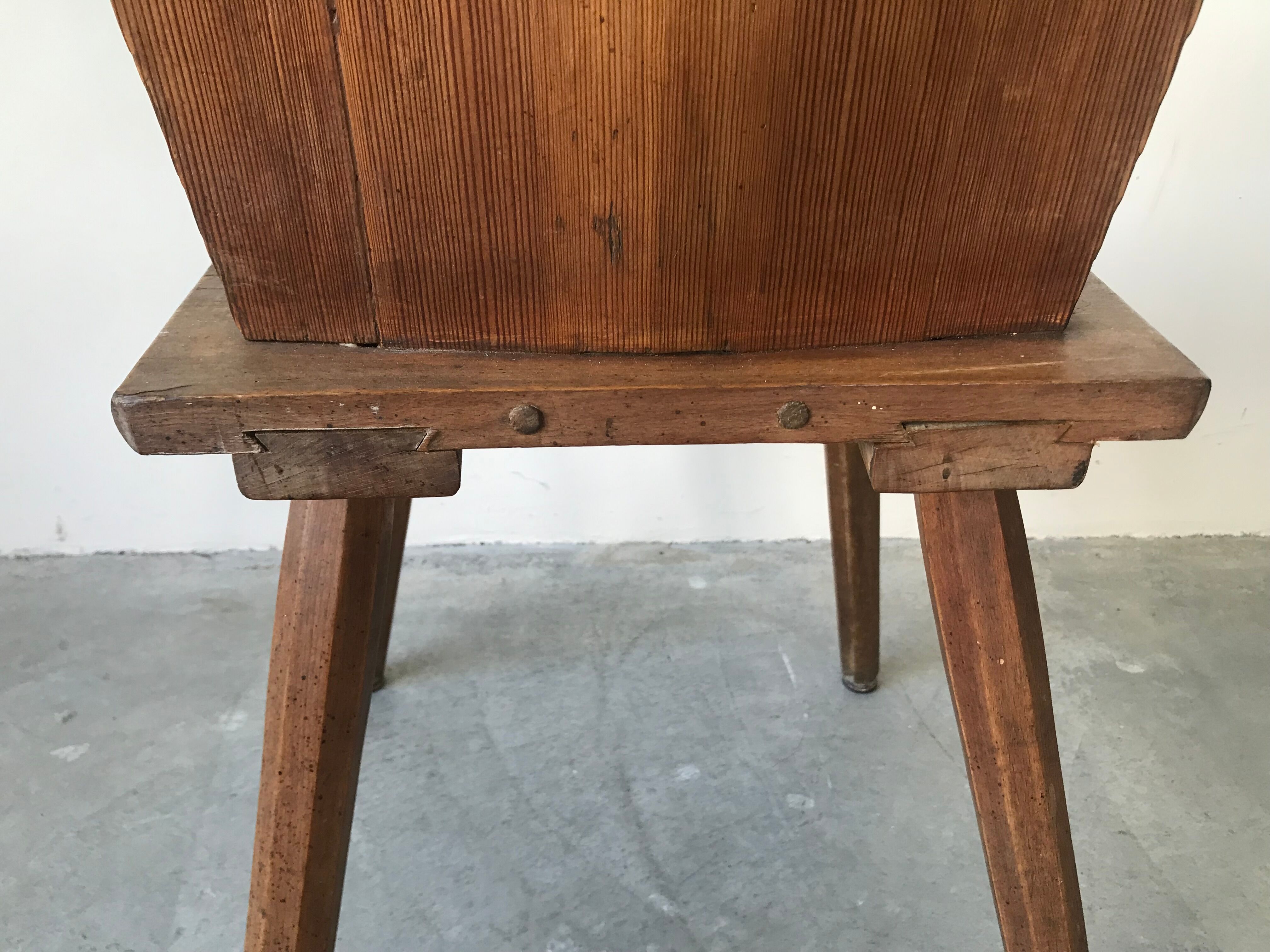 Suite of 6 savoyard solid wood chairs, circa 1950