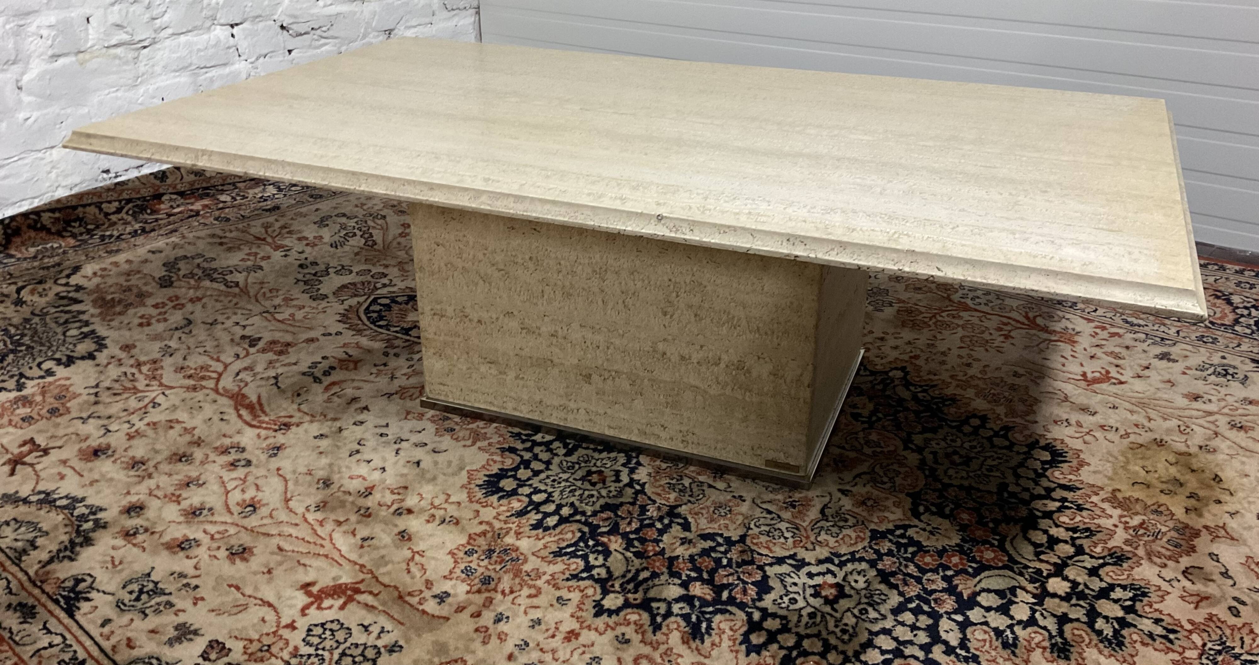 Vintage travertine coffee table from the 70s
