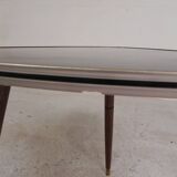 Table d'appoint triangulaire vintage, table basse, trépied
