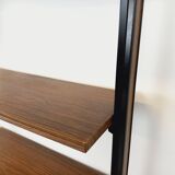 Vintage Italian modular shelving unit in melamine with wood decor