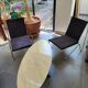 Marble coffee table and rosewood by Hugues Poignant
