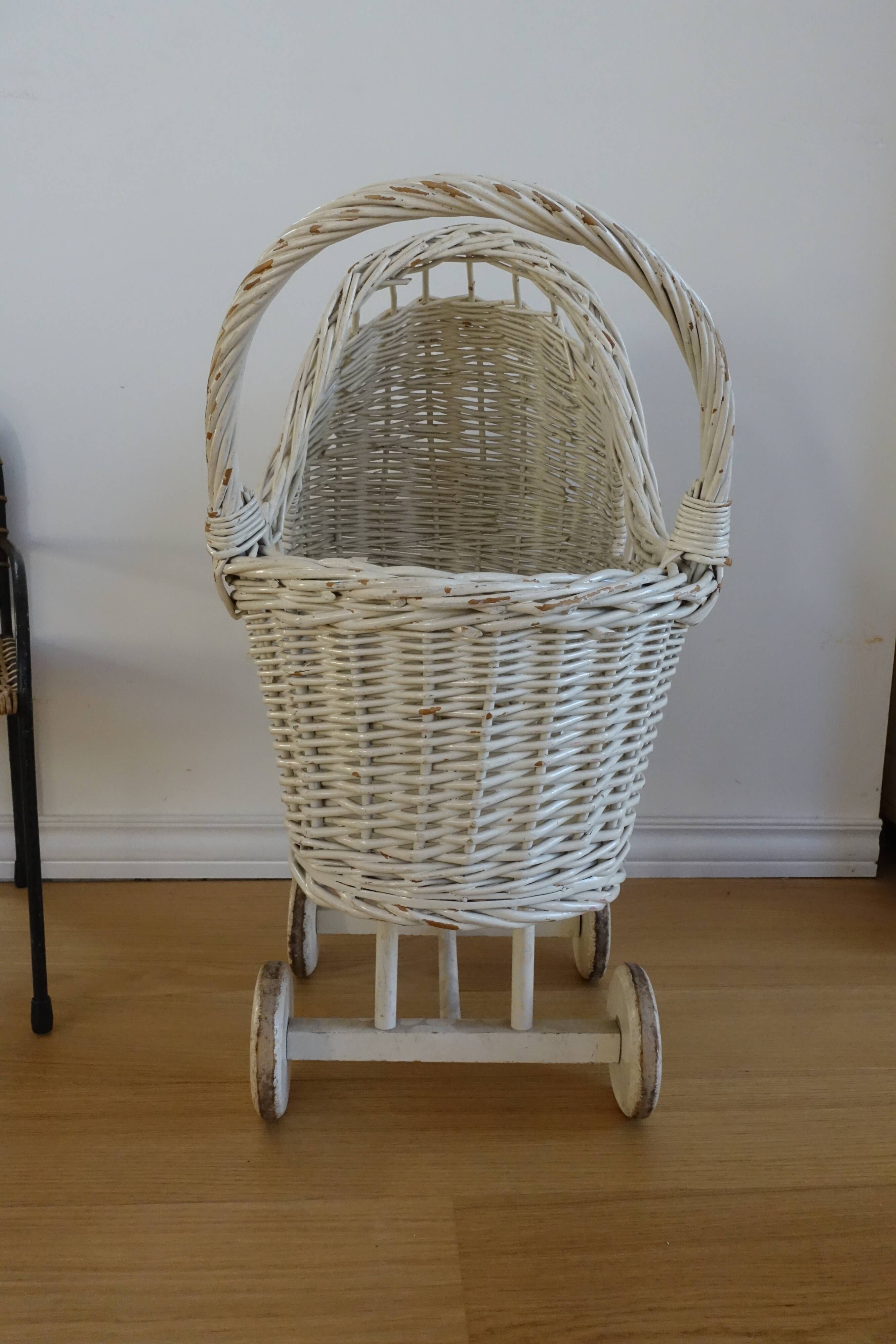 Rattan pram stroller toy