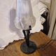 Lampe a poser vintage art déco 1930 pâte de verre et fer forgé