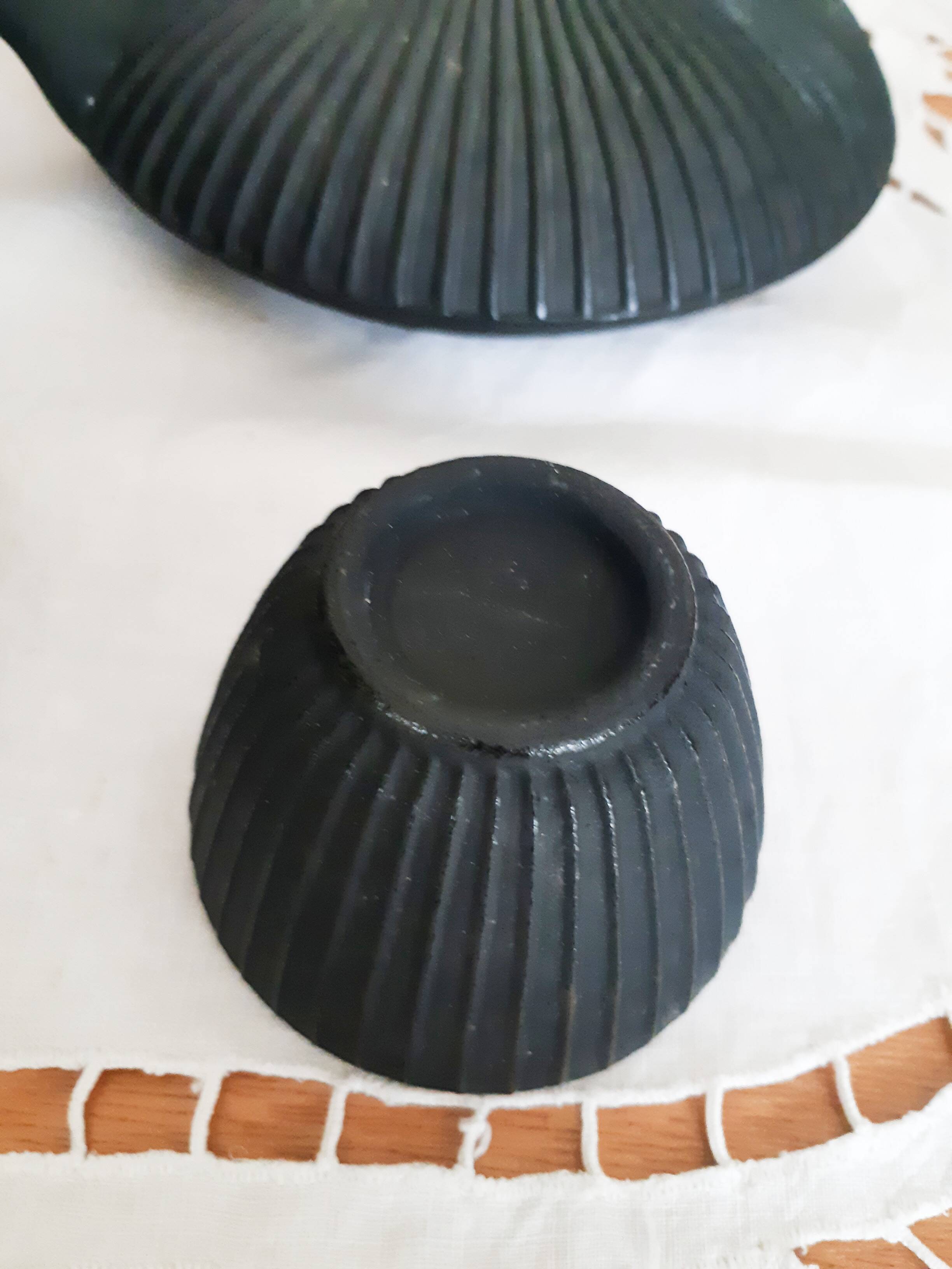 Japanese black cast iron tea set