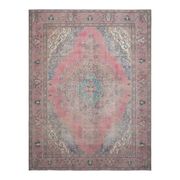 1970s Vintage Persian Handmade Wool Cotton Pink Oversized Rug 297x390