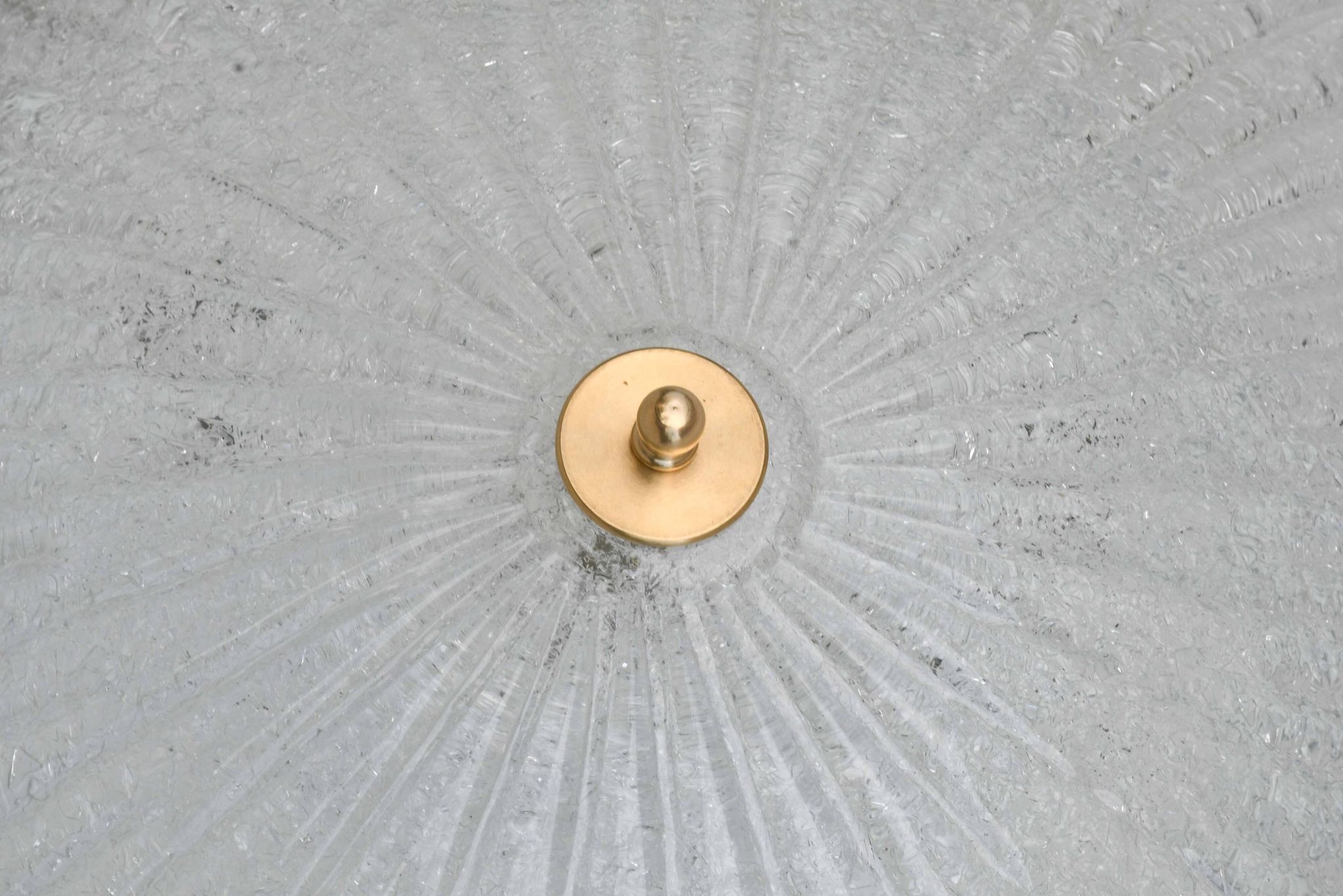 Vintage Italian Transparent Murano Glass Flush Mount Light