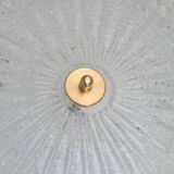 Vintage Italian Transparent Murano Glass Flush Mount Light