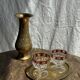 Small vintage Indian oval gold tray L14.5