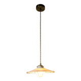 Vintage pendant light in serrated opaline