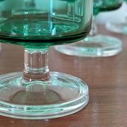 Set of 9 green glasses from the 70s.