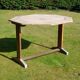 Vintage Octagonal Dining Table – Solid Wood & Trestle Base –