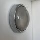 Modernist chrome and ribbed glass wall light, France 1970