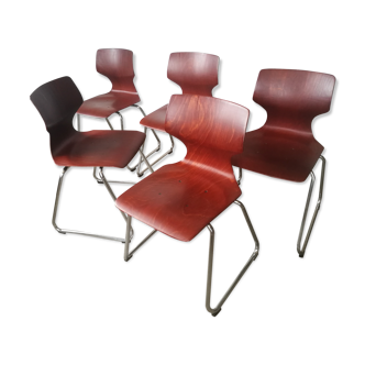Set of 5 Pagholz / Flototto chairs