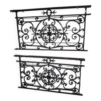 Pair of cast iron balcony boxes