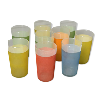 Verres à orangeade en verre granité de couleur
