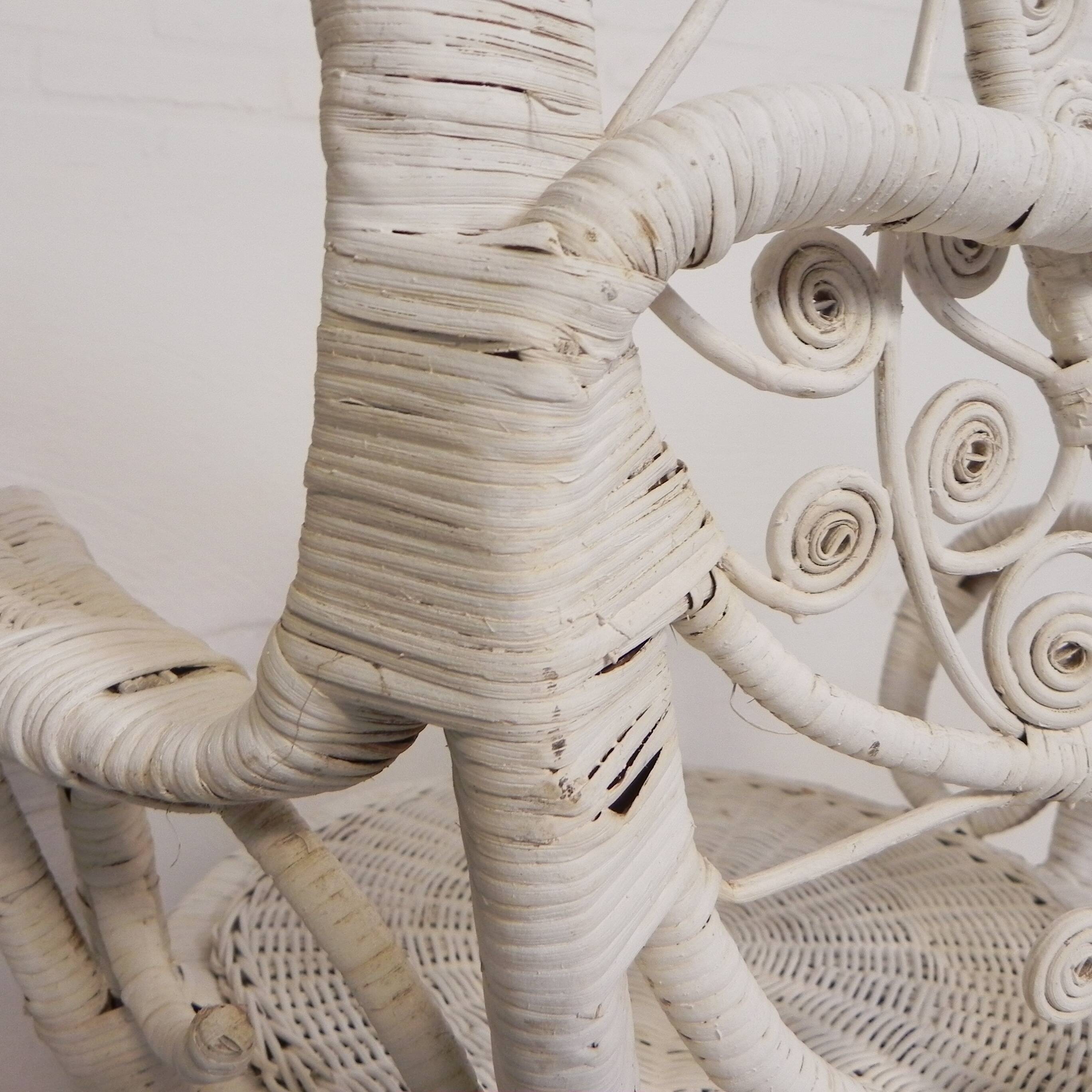 Vintage bamboo, rattan armchair with armrests, 1950s