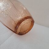 "opalescent hobnail peach-pink vase"