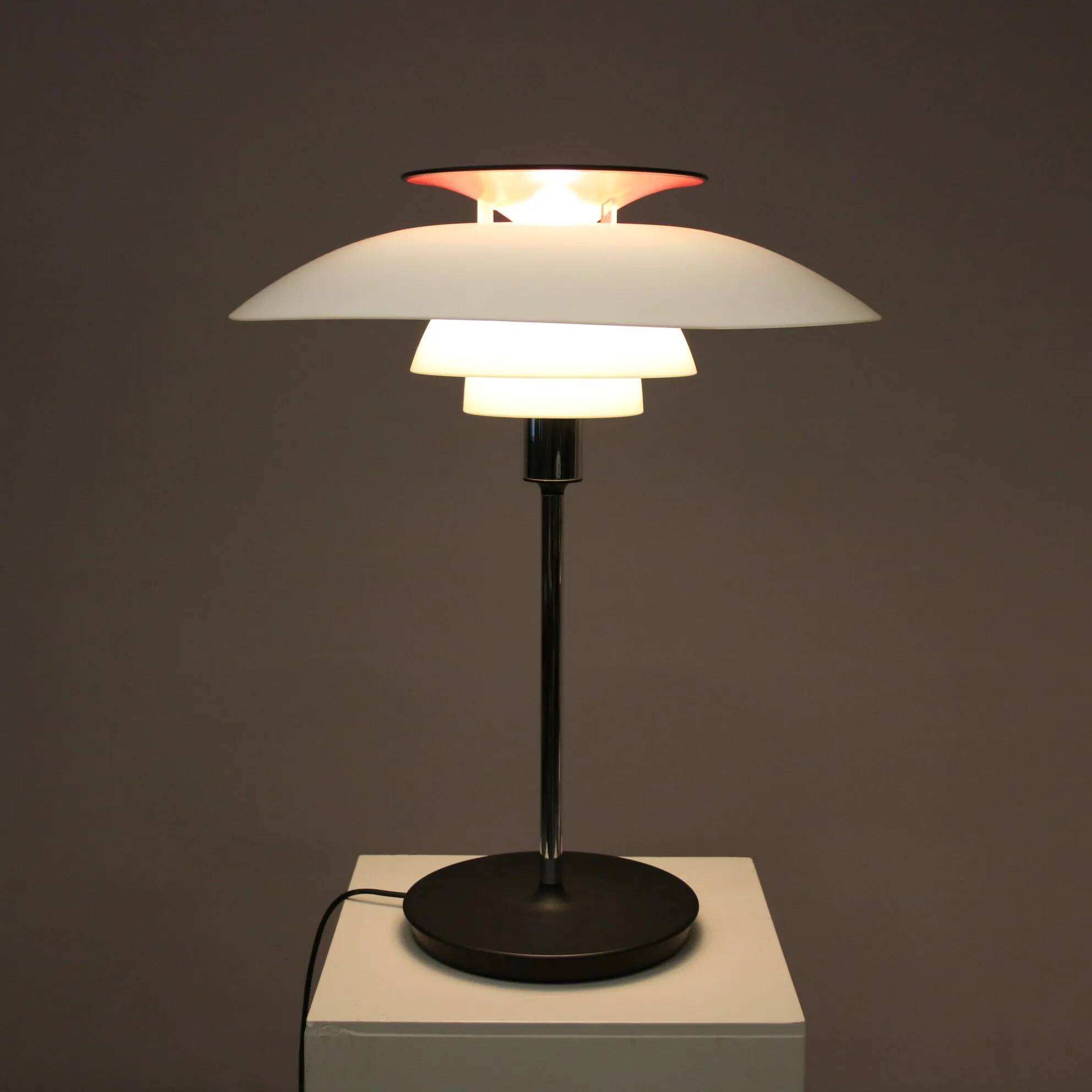 1970s Poul Henningsen “PH80” table lamp for Louis Poulsen, Denmark
