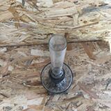 Old kerosene lamp with marble metal pedestal & crystal body + vintage tube