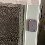 Paires de portes grillagées anciennes en bois de chêne pour armoire