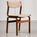 Mid-Century Bentwood Chair Set in Stained Beech with Wool Upholstery