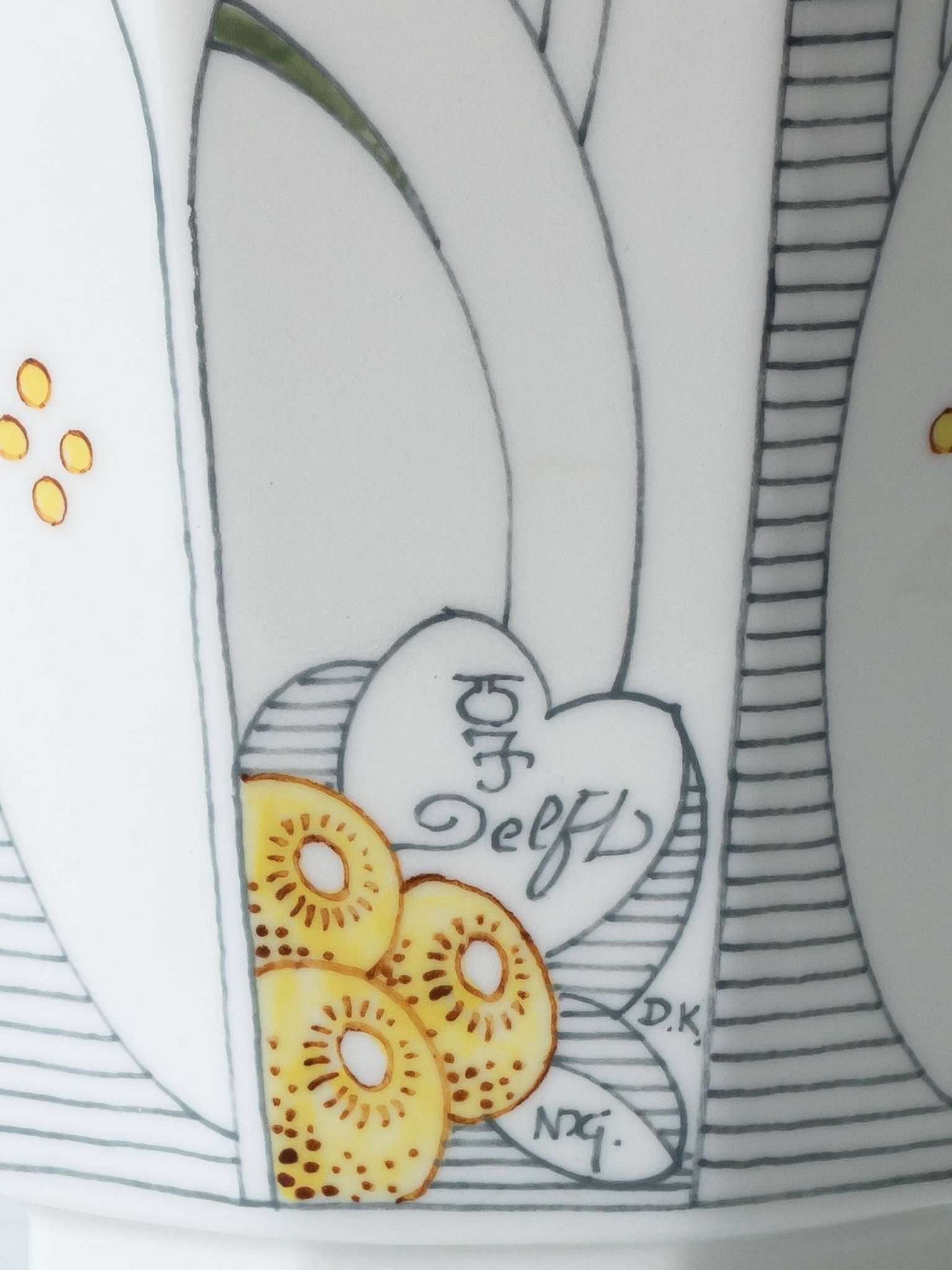 Lampe de table Art Déco vintage par Royal Delft, céramique peinte à la main