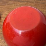 Modern mid-century red enamel bowl sets by Kaj Franck for Finel, Finland, 1960s, set of 4.