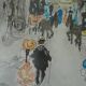 Numbered Paris Latin Quarter lithograph poster signed Urbain Huchet
