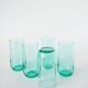 Lot de 5 verres à eau Long Drink en verre vert, 1970