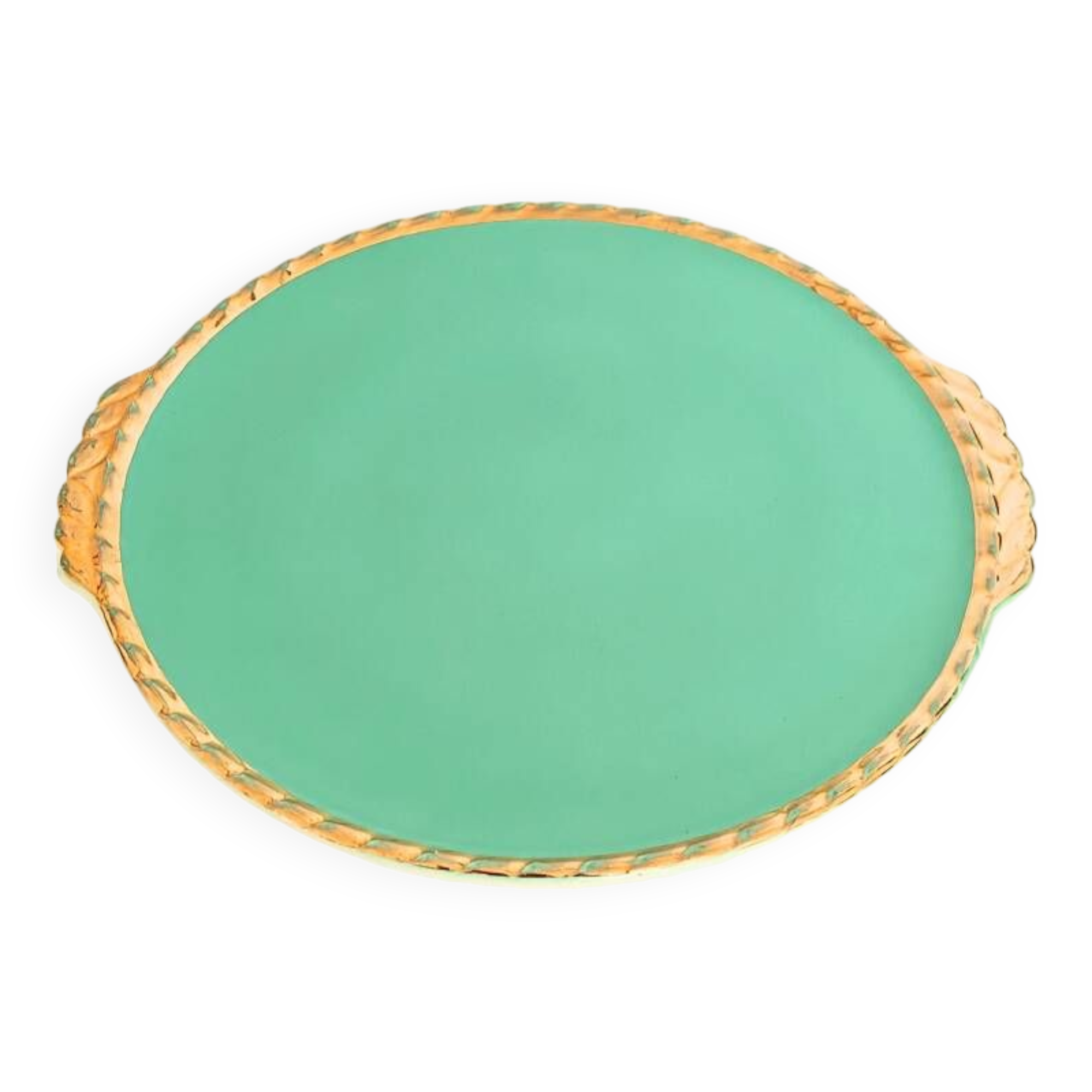 Plat à gâteau en faïence vintage salins france