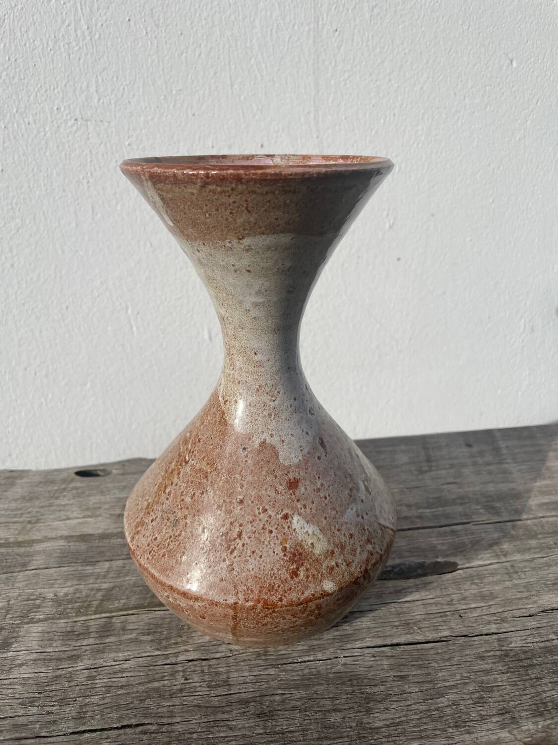 Beige stoneware ceramic vase