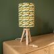 Tripod lamp wood pop Scandinavian | psychedelic print seventies