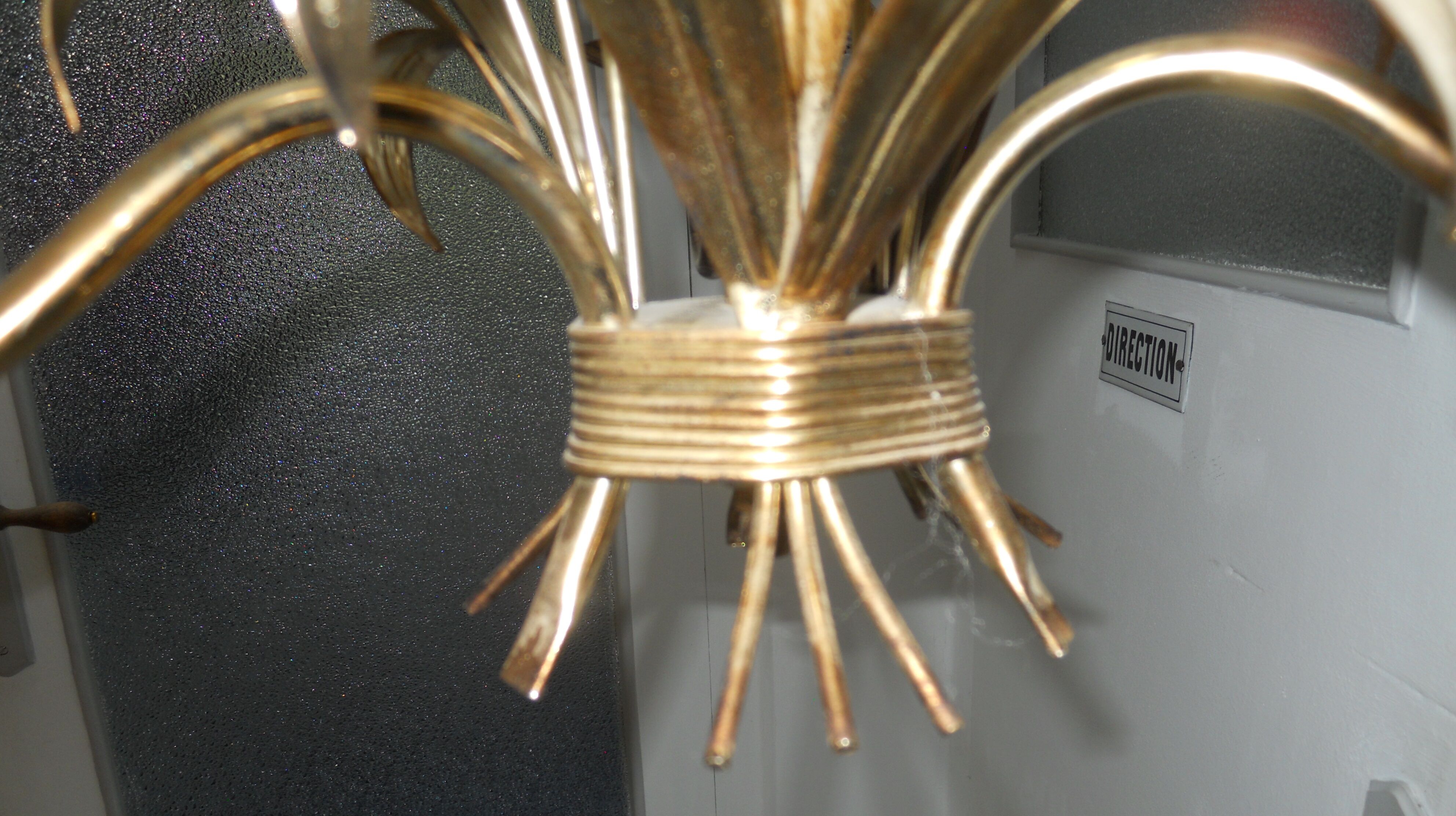 Chandelier epis de ble metal dore 3 lights
