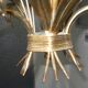 Chandelier epis de ble metal dore 3 lights