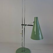Josef Hůrka for Lidokov Midcentury Modern Table Lamp in Green Metal