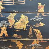 Chest of drawers with 3 drawers, Chinese decor, 20th century.