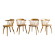 Quatre chaises de salle à manger suédoises vintage en bois sculpté, Yngve Ekström, années 1950