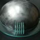 Pair of metal and plexiglass wall lights